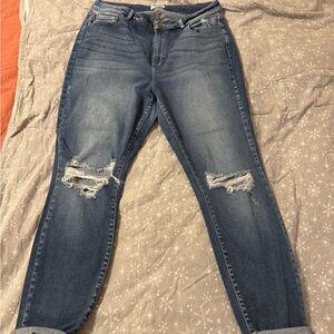 Cello Blue Distressed Skinny Jeans